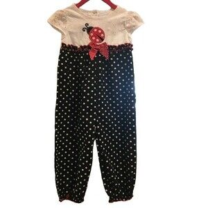 Toddler Girl's 24 Month Romper Good Lad Short Sleeve Pants Ladybug One Piece
